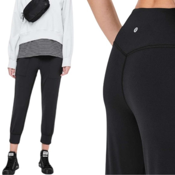 Lululemon Align Jogger‎ Crop Pants Women's 2 Black Nulu Buttery Soft Workout - Picture 1 of 9